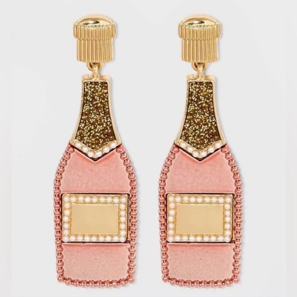 Sugarfix by Baublebar NWT Post Dangle Bottle Earrings Stop and Smell the Rose’ - Picture 3 of 6